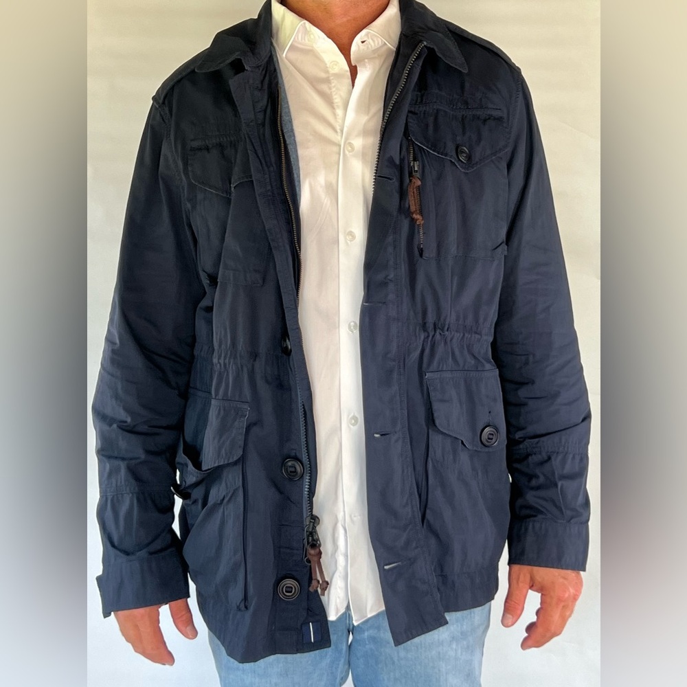 OOBĒ men’s Trade St. Field jacket in navy blue. Size XL
